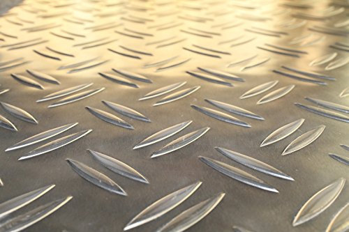 Tôle Aluminium avec rainures en Forme de Larmes de 1,5 x 2,0 mm - Dimensions de tôle jusqu'a 1000 x 1000 mm, Métal, Longueur mm: 200, Largeur mm: 200