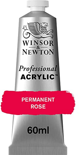 Winsor & Newton 2320502 professionell akrylfärg i 60 ml tub, hög opacitet, konstnärskvalitet, permanent rosa