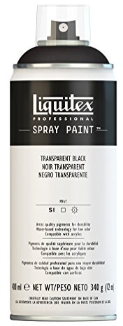 Liquitex - Acrílico en Spray, 400 ml, Negro (Negro Transparente)