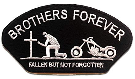 Catch the Patch Brothers Forever Aufnäher zum Aufbügeln 12,9 x 7 cm Bügelbild für Erwachsene mit Biker Kutte Heavy Metal Rocker, Bügelpatch Patches Bügelflicken Geschenk
