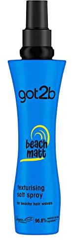 got2b Beach Matt Texture Sea Salt Hair Spray, Medium Hold, Creates Waves and Textures with a Matt Finish, packaging may vary, 200 ml