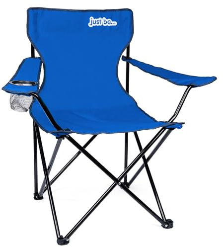 Just Be - Silla Plegable para Exterior, Royal Blue with Dark Blue Trim