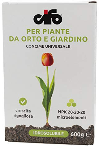 CIFO - Concime Universale Piante Verdi Agrumi e Fiorite, Concime per Orto e Giardino con Microelementi Ideale per Curare Frutta e Ortaggi - Favorisce la Crescita e la Fioritura, Made in Italy, 600g
