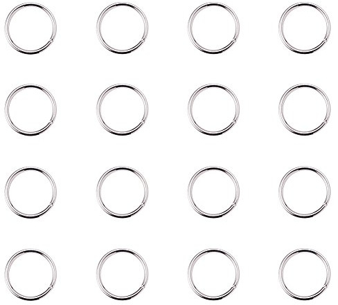 PandaHall 260Pcs Messing-Sprungringe Schließen, aber ungelötet Silber Schmuckstücke mit 10 mm Durchmesser