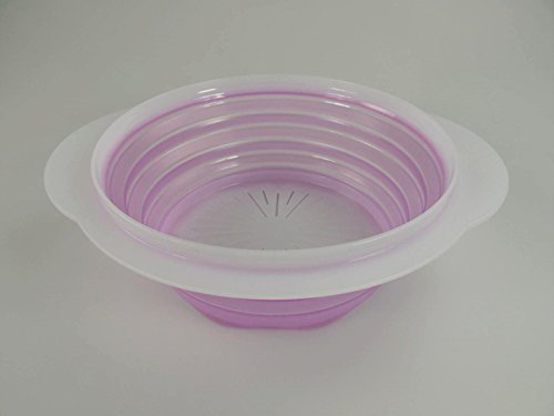 TUPPERWARE Küchenhelfer Sieb Mini-Max Sieb lila weiß faltbares Sieb Faltsieb