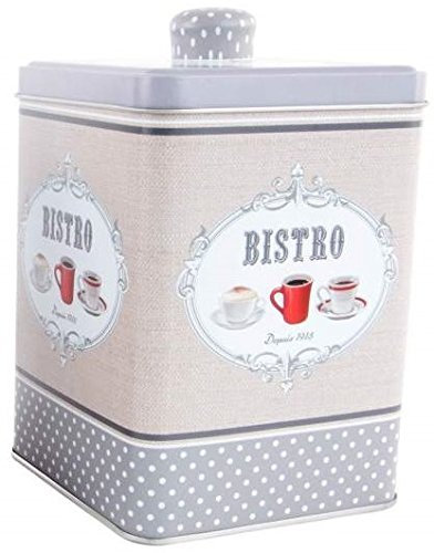 AVENUELAFAYETTE Boîte Pot métal déco rétro Vintage café Bistro (Gris)