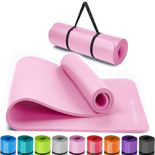 KG PHYSIO Yogamatte Rutschfest & Gepolstert - Yoga Matte mit Tragegurt, Fitnessmatte, Sportmatte Dicke 8mm, Gymnastikmatte, Gym Matte, Pilates Matte, Fitness Matte, 183x60cm