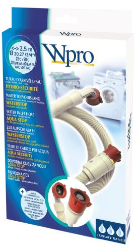wpro TAF257 - Waschmaschinenzubehör/ Geschirrspülerzubehör/ Wasserstopp-Zulaufschlauch LUXE (2,5m), Gerade-Gewinkelt, 60bar/ Aquastop/ Für Waschmaschinen und Geschirrspüler/ Universell