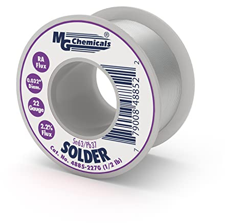MG Chemicals - 4885-227G 4885 63/37 Rosin Core Leaded Solder, 0.032 Diameter, 1/2 lbs Spool