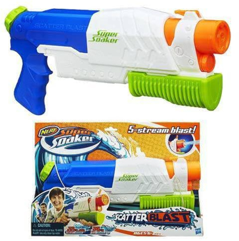 Nerf Super Soaker Scatter Blast Water Blaster, 5 Streams of Water, Pump Action, Kids Outdoor Water Toy, Gifts for 6 Year Old Boys & Girls
