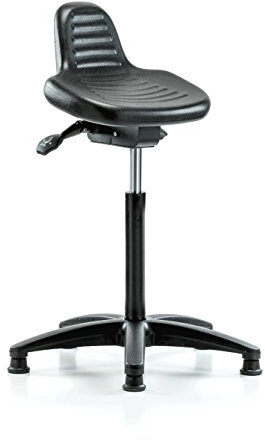 Perch Polyurethane Desk Stool – Deluxe Lab Stool, Drafting Chair with Caps for Clinic, Salon, Cleanroom, Lab & Workshop, 21-31 Height Adjustment, 300 lb Capacity
