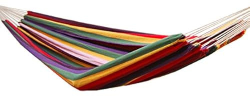 AMANKA XXL Hängematte 400x160 cm für 2 Personen - Bunt gestreift im Regenbogen Design - Mehrpersonen Tuchhängematte aus 100% Baumwolle - Belastbar bis 150 kg - Outdoor Liege für Garten Balkon Camping
