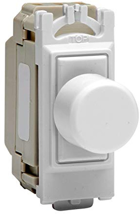 Varilight 2-Way Push On/Off Switch Module (Dummy Dimmer) 6A (1 Grid Space) White