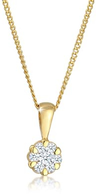 Elli diamonds Collana Donne Ciondolo Elegante con diamante (0,12 Ct.) In Oro Giallo 585 45