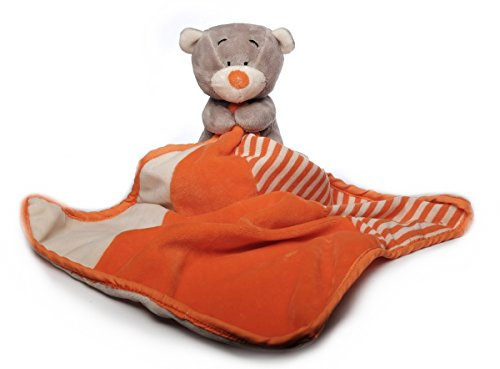 Inware 8425 - Schmusetuch Bär Brummi, grau/orange