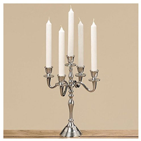 Boltze Kerzenständer Chiara (5-flammig, Kerzenhalter aus Metall, stilvolles Design, Dekoration Esstisch, Kommode, Deko) 3839000, Universal