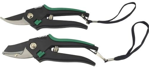Brüder Mannesmann Gartenscheren-Set, Leichtmetall-Amboss-Astschere, Blumenschere mit rostfreien, gehärteten Klingen und ergonomischen, langlebigen, rutschfesten Griffen | M63202