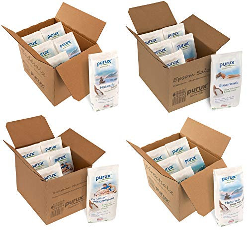 purux Badesalz Bundle 4 verschiedene Badesalze insgesamt 19kg Badesalz Bademineralien