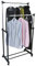 MSV 295 - Appendiabiti con rotelle, Doppia Barra in plastica/Metallo/Acciaio, 83 x 32 x 95 cm, Colore Nero