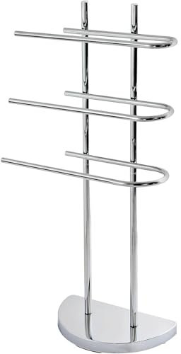 Taylor & Brown Towel Rails Towel Holder Free Standing 3 Arm Chrome Towel Stand Towel Drying Rack Towel Rack Towel Holder Stands H94 x W40.5 x D18cm