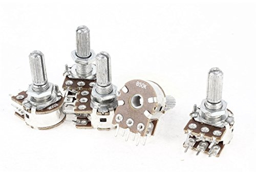 sourcing map 5 Stück 50 K Ohm 6 Terminals Linear Rotary Taper Potentiometer de