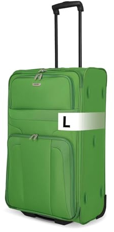 paklite Maleta de Viaje con 2 Ruedas, Maleta Grande con Ruedas, Orlando, Carrito clásico de Carcasa Blanda con diseño Atemporal, 73 cm, 80 litros