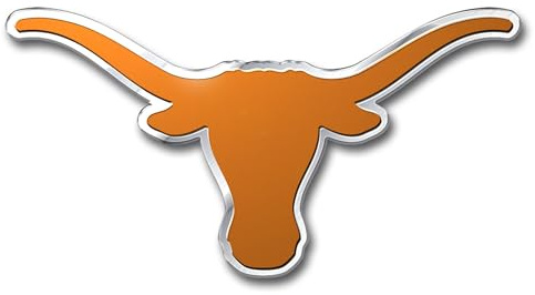 FANMATS 60560 Texas Longhorns Heavy Duty Aluminum Embossed Color Emblem, Auto Emblem Decal