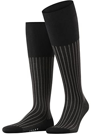 FALKE herr Knästrumpor Shadow M Kh bomull lång mönstrad 1 par, Grå Grey-White 3030, 45-46