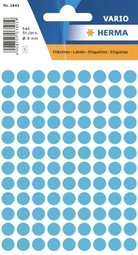 HERMA 10 x Vielzweck-Etiketten 8mm blau VE=540 Stück