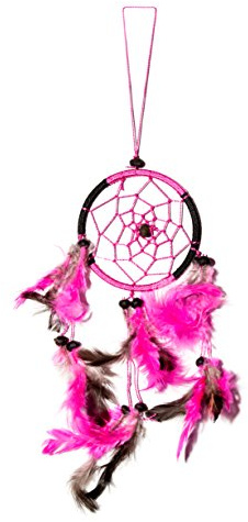 30cm x 9cm Dreamcatcher Traumfänger Schwarz Pink Indianer