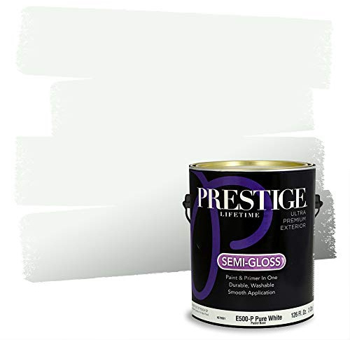 PRESTIGE Paints Exterior Paint and Primer in One, 1 Gallon, Semi-Gloss, Porch White