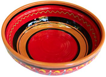 Terracotta rot, deep Dish – Hand Bemalt aus Spanien