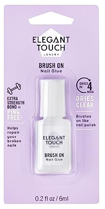 Elegant Touch Brush On Nail Glue Clear 6ml
