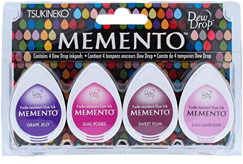 Imagine Tsukineko Juicy Purples Memento Stempelkissen Set, Synthetic Material, Mehrfarbig, 14.3 x 9.2 x 2.4 cm