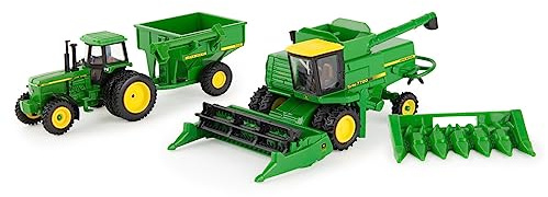 John Deere 1/64 Scala 5 pc Raccolta Set 4555 Trattore, 7720 Combinazione w/2 Teste, 500 Carro Grano