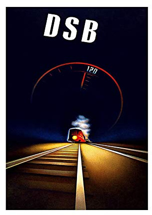 The Art Stop TRAVEL TRANSPORT DSB TRAIN RAIL HIGH SPEED TRACK VINTAGE PRINT F12X7253