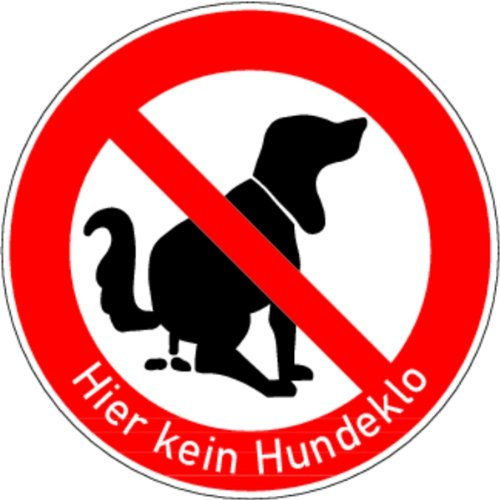 LEMAX® Verbotsschild, Hier kein Hundeklo, Text & Symbol, Aluminium - praxisbewährt | Alu glatt | 420mm, 1 Stk