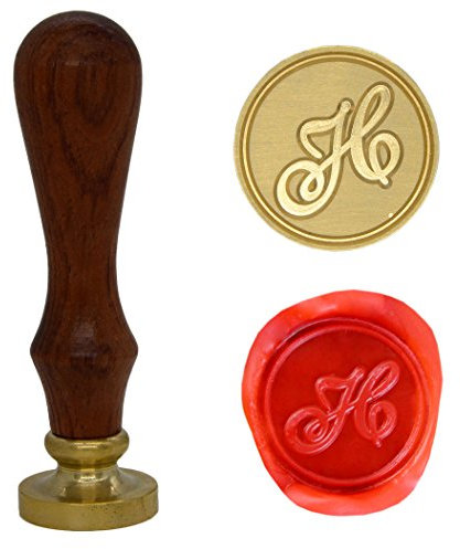 Wachssiegel Stempel Buchstabe A-Z, Alphabet Initial Siegelstempel für Weihnachten & Thanksgiving Karten, Hochzeitseinladung W-S-2 (Buchstabe H)