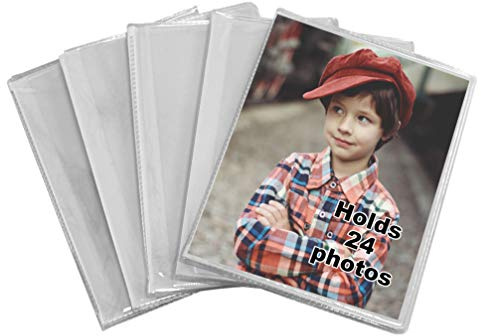 Iconikal 5 Pack, 4x6 Inch, Holds 24-Photos. Photo Albums with Clear Cover to Store and Display Memories, Vacations, Events, Weddings