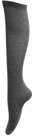 Universal Textiles Childrens Girls Plain Knee High School Socks (Pack Of 3) (US 10-13 (Age: 5-7 years)) (Gray)