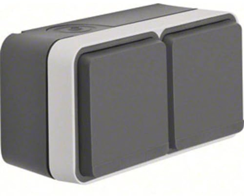 BERKER Berk AP-Steckdose SCHUKO 47843515 2fach waagere
