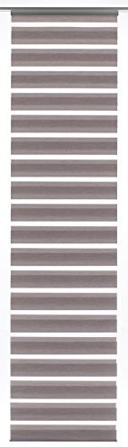Gardinia Flächenvorhang (1 Stück), Schiebegardine, Doppelrollo-Optik, Flächenvorhang Day + Night, Innovative + patentierte Technik, Melange Braun, 60 x 245 cm (BxH), 30323, 60 x 240 cm
