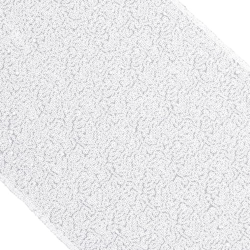 Shiny White Sequin Table Runner - 14 x 108 Sequin Tablecloth Wholesale Linens (#17)