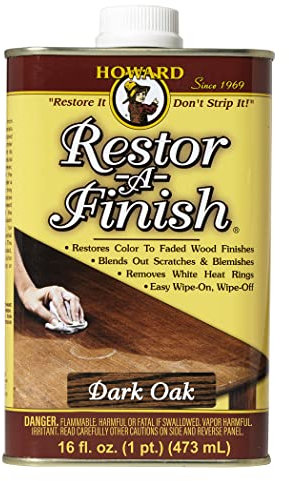 Howard Restor-A-Finish Dark Oak RF7016 Restore The Original Finish Remove Heat and Stain Marks on Wooden Furniture 473ml