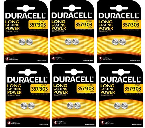 DURACELL Lot de 6 Blists 2 piles bouton oxyde argent Electronics 357/303/SR44