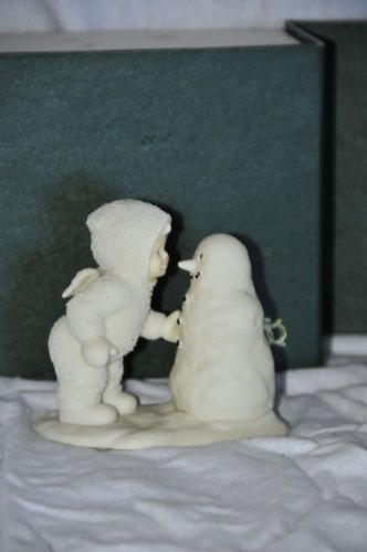 Snowbabies Why Don't You Talk to Me? #6801-2 Snowbabie Standing up Talking to a Snowman with Carrot Nose