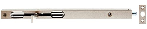 Alberts 126247 Rohrkantriegel mit Hebel | silberfarbig lackiert | mit Schließblech | 250 x 17 x 15 mm | Bolzen-Ø 7,5 mm