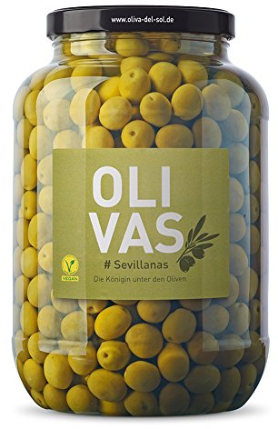 OLIVAS Sevillanas / 2.500 g (Gallone) * Milde Manzanilla Oliven aus Sevilla * Die Königin unter den Oliven - das Original