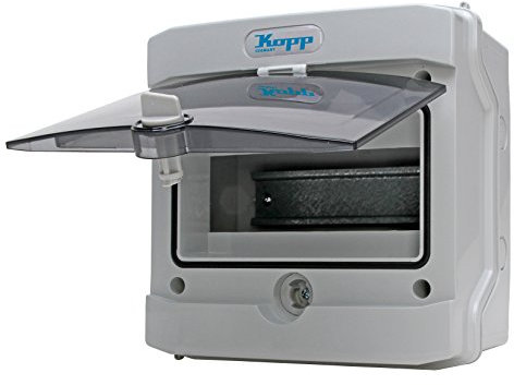 Kopp 353854000 - Distribuidor de humedad con puerta para 8 polos, 1 unidad, color gris/negro