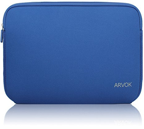 Arvok 13 13,3 14 Pouces Housse pour Ordinateur Portable en Néoprène Pochette Sacoche pour Chromebook Ultrabook Netbook Tablette (Bleu Foncé)